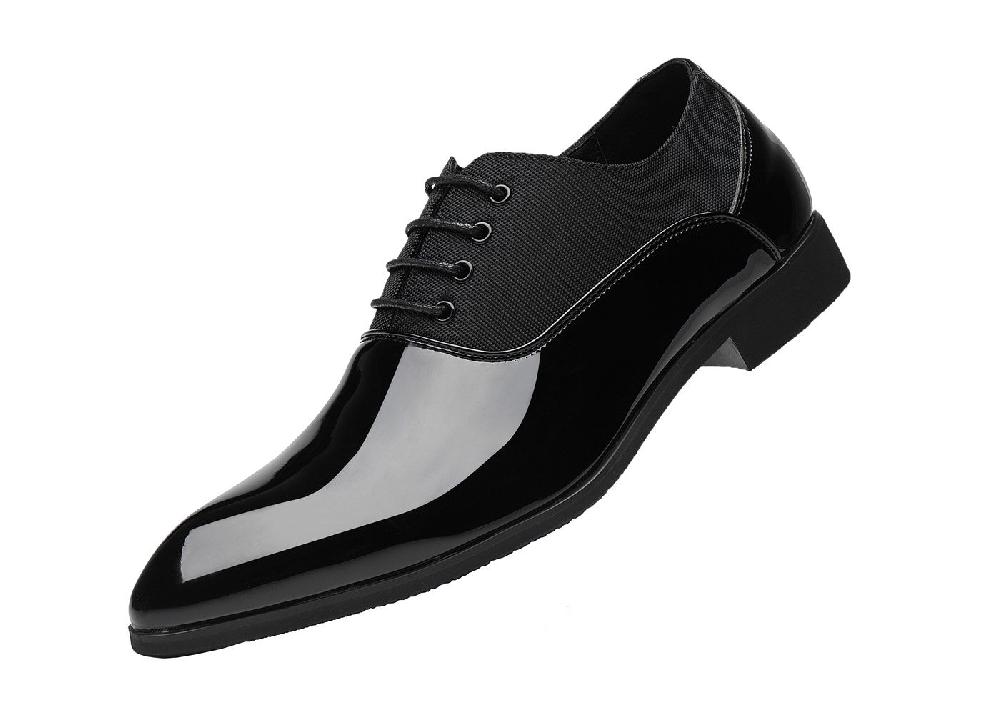 santimon Men's Contrast Patent Leather Oxfords