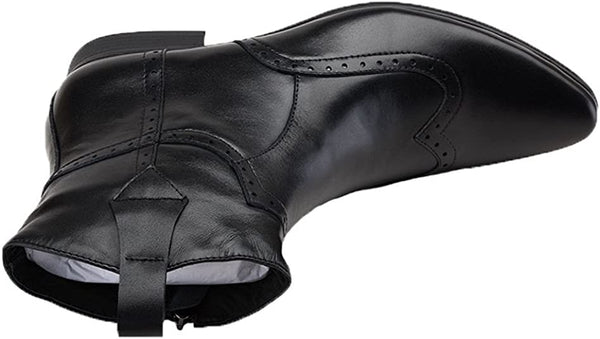 Santimon Men's Cowboy Boots Wingtip Zipper