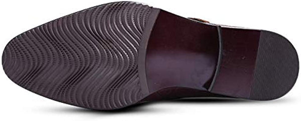 Santimon Men's Crocodile Strap Chelsea Boots