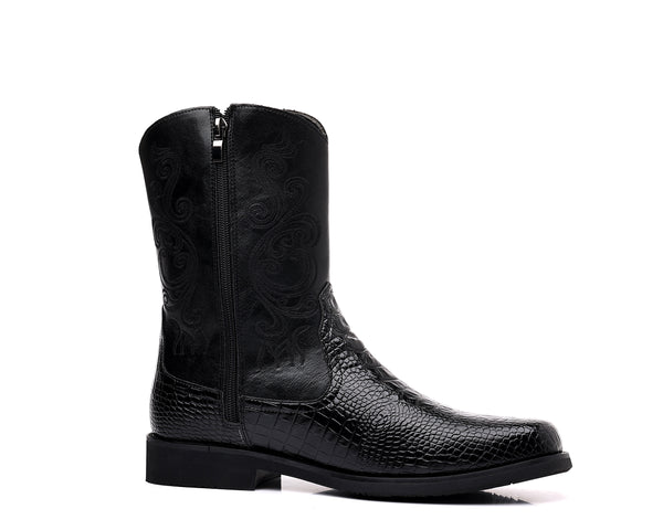 Santimon Men's Crocodile Western Cowboy Boots