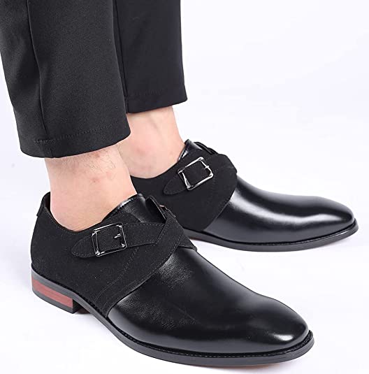 Santimon Men's Cross Strap Smoking Loafers