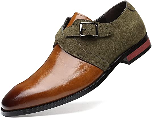 Santimon Men's Cross Strap Smoking Loafers