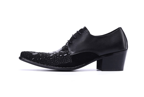 Santimon Men's Cuban Heel Ballroom Western Derby