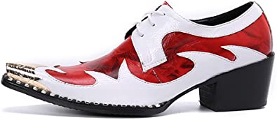 Santimon Men's Cuban Heel Rose Western Derby