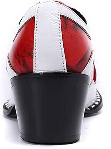 Santimon Men's Cuban Heel Rose Western Derby