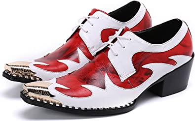 santimon Men's Cuban Heel Rose Western Derby