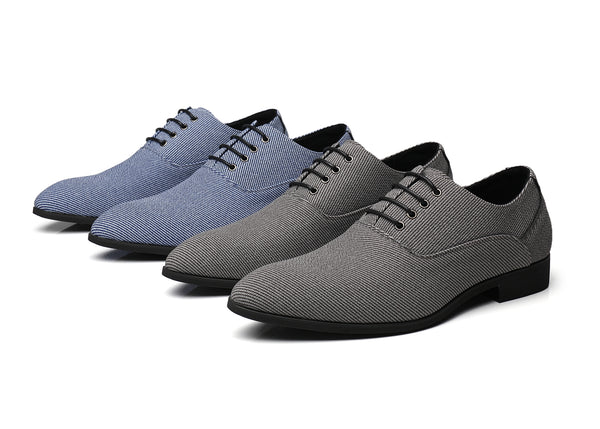 Santimon Men's Denim Stripes Oxfords