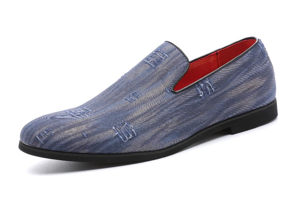 santimon Men's Denim Summer Smoking Loafers