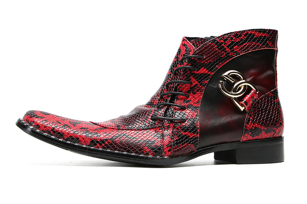 Santimon Men's DG-Metal Buckles Western Boots