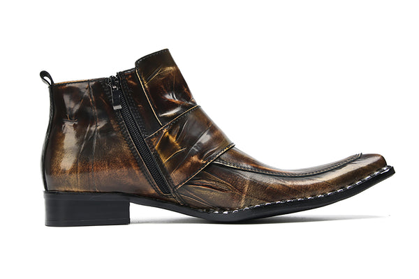 Santimon Men's Double Buckle Western Boots