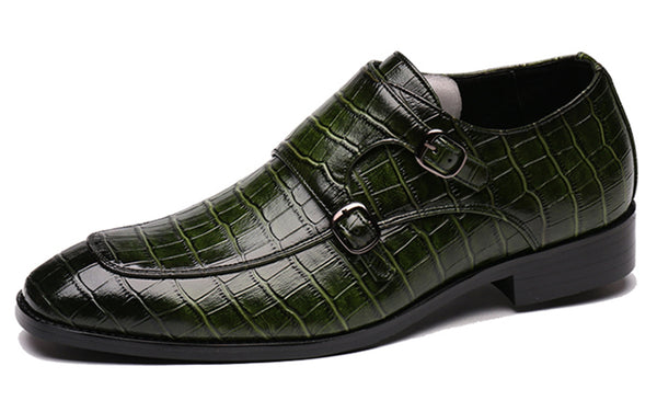 Santimon Men's Double Monk Strap Loafers