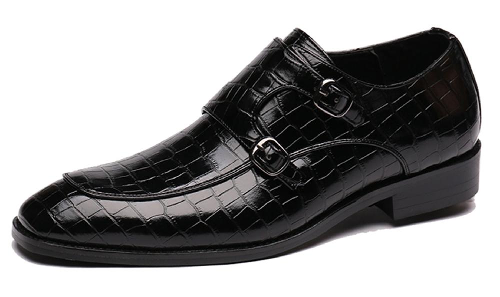 santimon Men's Double Monk Strap Loafers