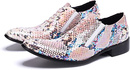 Santimon Men's Dress Colorful Western Loafers