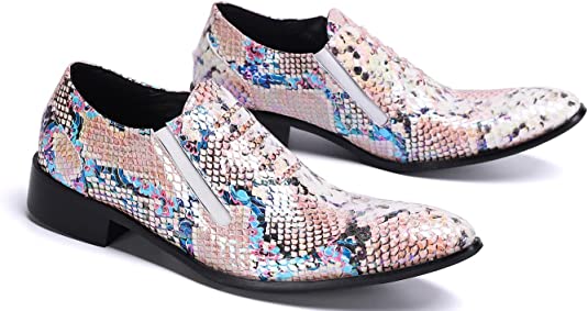 Santimon Men's Dress Colorful Western Loafers