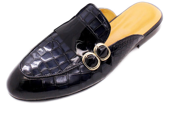 Santimon Men's Dress Crocodile Print Mules