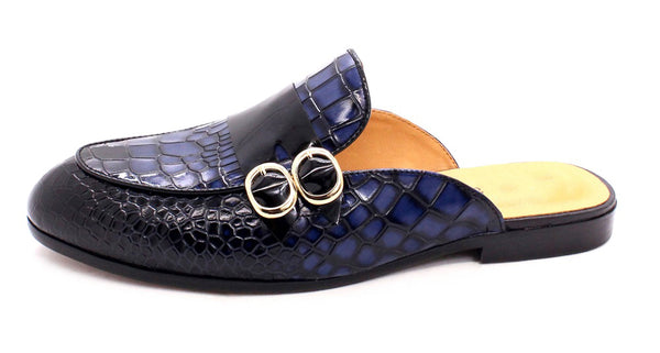 Santimon Men's Dress Crocodile Print Mules