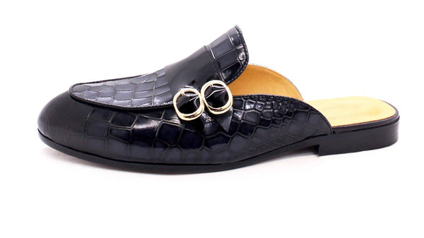 Santimon Men's Dress Crocodile Print Mules