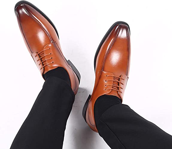 Santimon Men's Dress Derby Black Tan