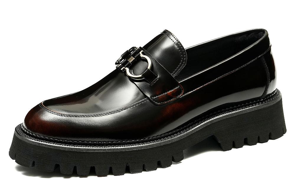 santimon Men's Dress Horsebit Buckle Loafer