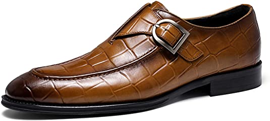 santimon Men's Dress Loafers Monk Strap