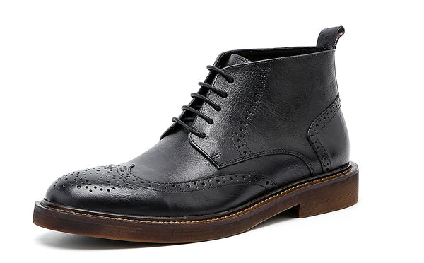 Santimon Men's Dress Longwing Brogues Oxford Boots