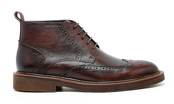 Santimon Men's Dress Longwing Brogues Oxford Boots