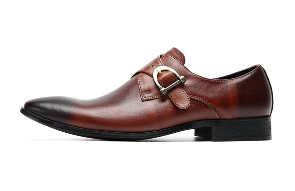 Santimon Men's Dress Monk-Strap Loafers