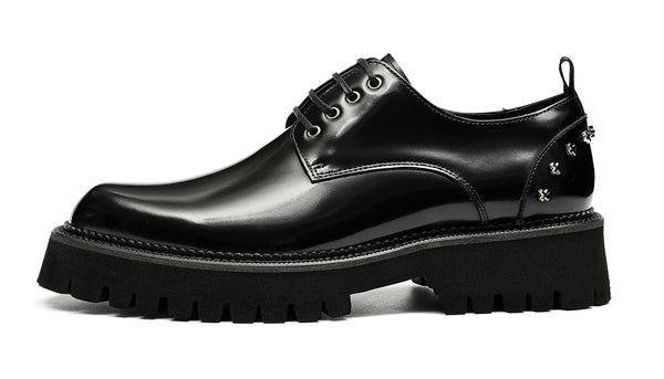 Santimon Men's Dress Rivets Thick Sole Derby
