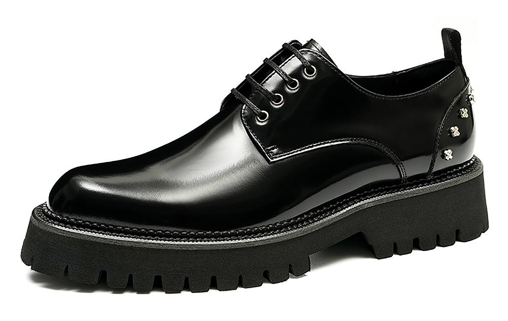 santimon Men's Dress Rivets Thick Sole Derby