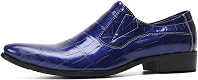Santimon Men's Dress Western Loafers Checkered