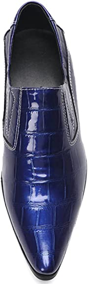 Santimon Men's Dress Western Loafers Checkered