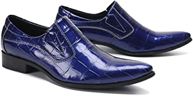 Santimon Men's Dress Western Loafers Checkered