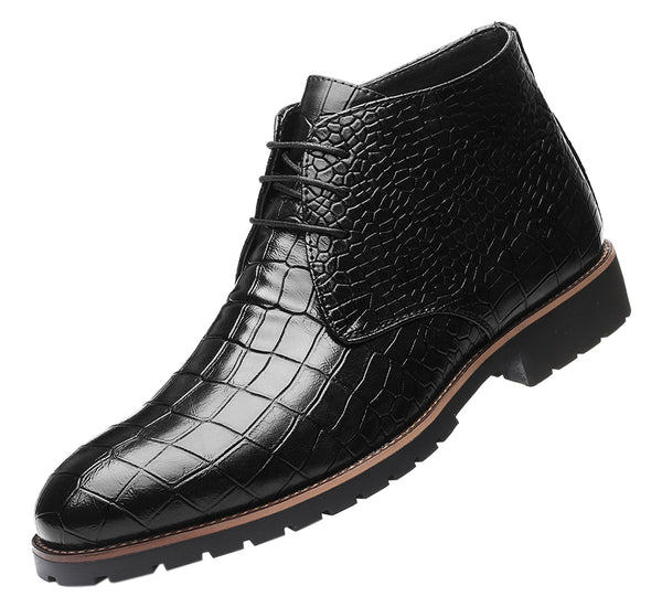 Santimon Men's Embossed Casual Boots