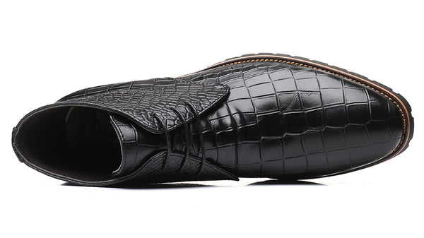 Santimon Men's Embossed Casual Boots