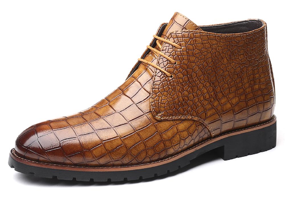 santimon Men's Embossed Casual Boots