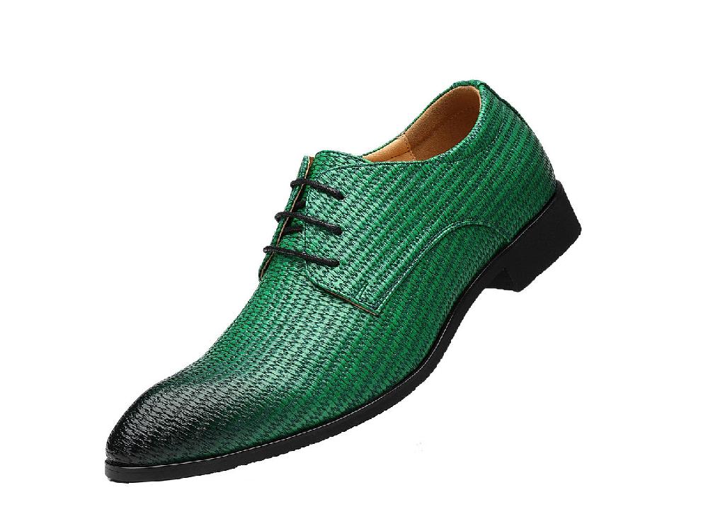 santimon Men's Embossed Woven Derby Shoes