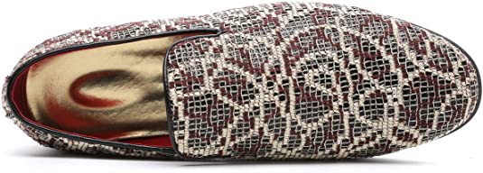 Santimon Men's Embroidered Smoking Loafers