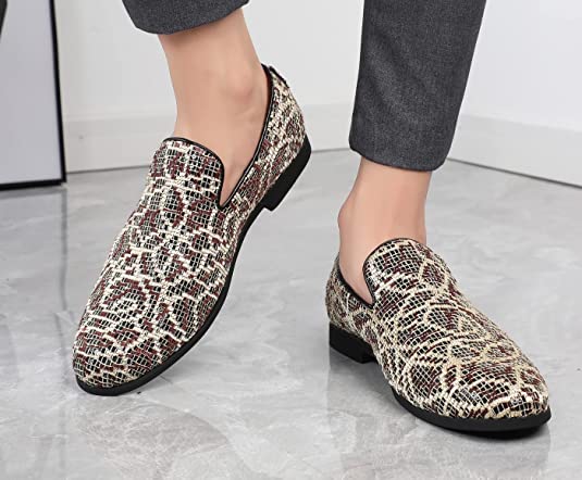 Santimon Men's Embroidered Smoking Loafers