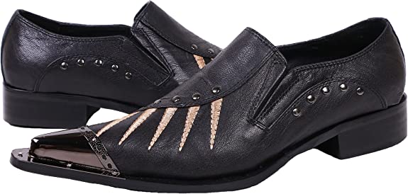 Santimon Men's Embroidery Dragon Western Loafers