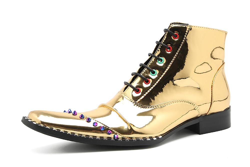 santimon Men's Fashion Beaded Western Boots