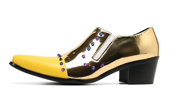 Santimon Men's Fashion Beaded Western Loafers