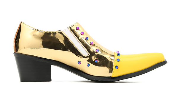 Santimon Men's Fashion Beaded Western Loafers