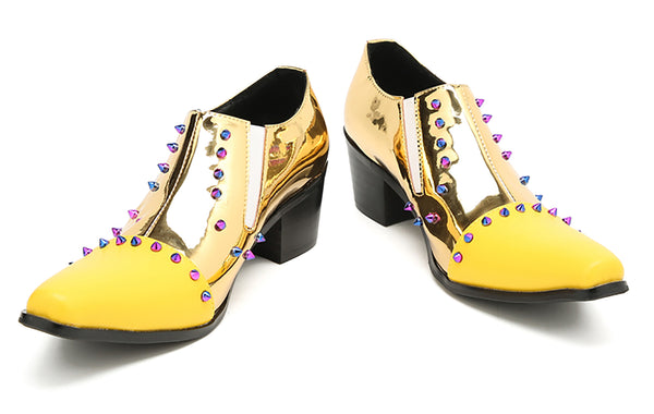 Santimon Men's Fashion Beaded Western Loafers