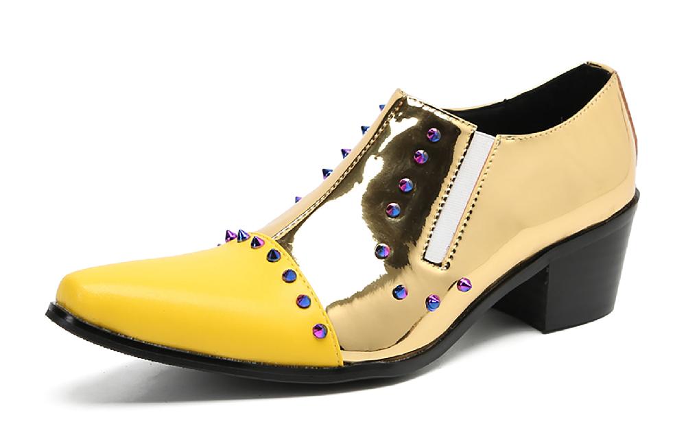 santimon Men's Fashion Beaded Western Loafers