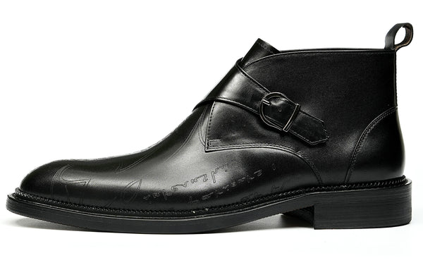 Santimon Men's Fashion Brogues Buckle Dress Boots