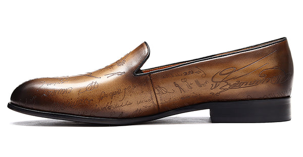 Santimon Men's Fashion Carve Penny Loafer