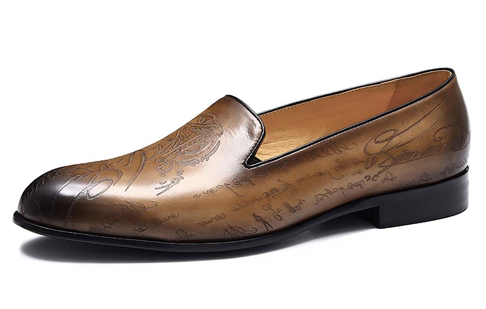 santimon Men's Fashion Carve Penny Loafer