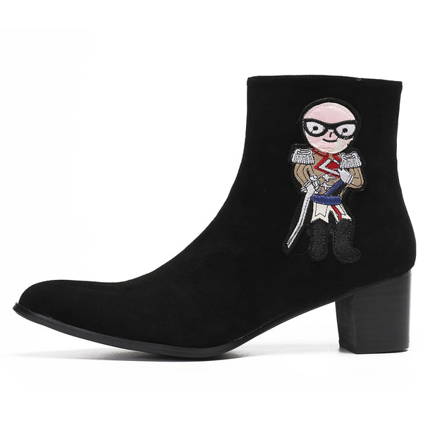 Santimon Men's Fashion Casual Zipper Western Boots