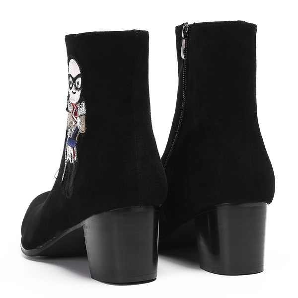 Santimon Men's Fashion Casual Zipper Western Boots