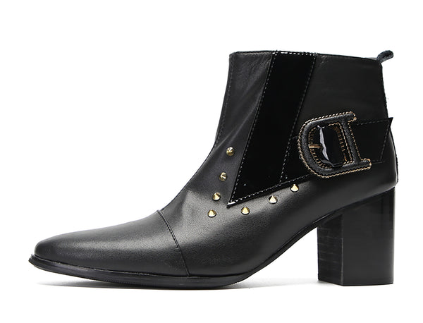 Santimon Men's Fashion D-Buckle Western Boots